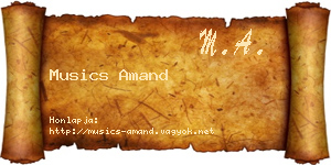 Musics Amand névjegykártya